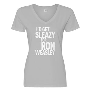 Womens Id Get Sleazy for Ron Weasely Vneck T-shirt
