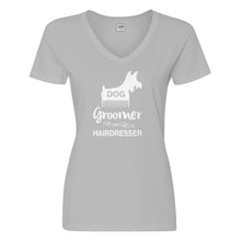 Womens Dog Groomer Vneck T-shirt