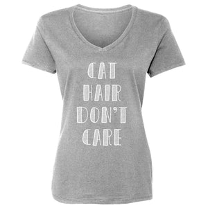 Womens Cat Hair Don’t Care Vneck T-shirt